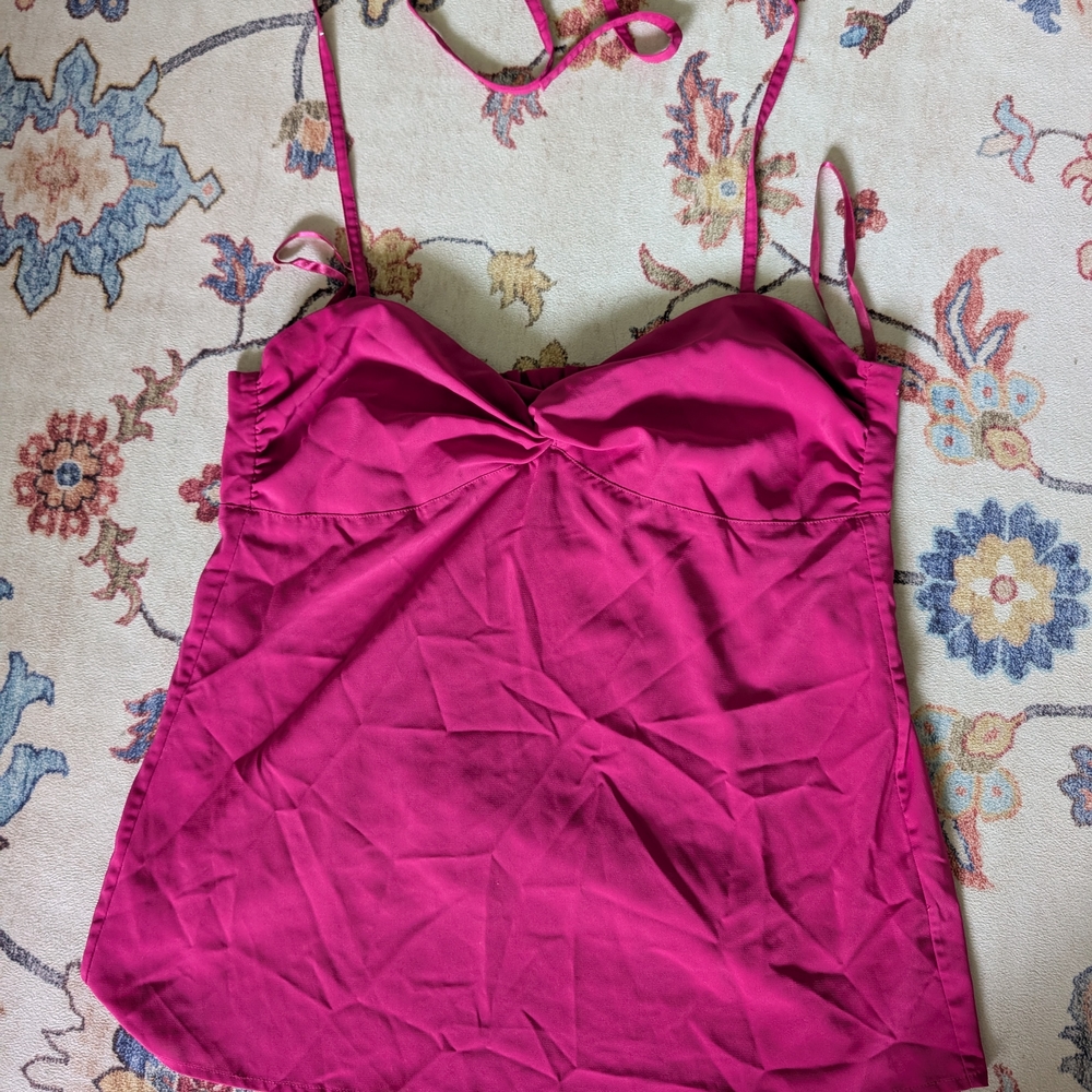 H&M Pink Bustier Tie Front Camisole